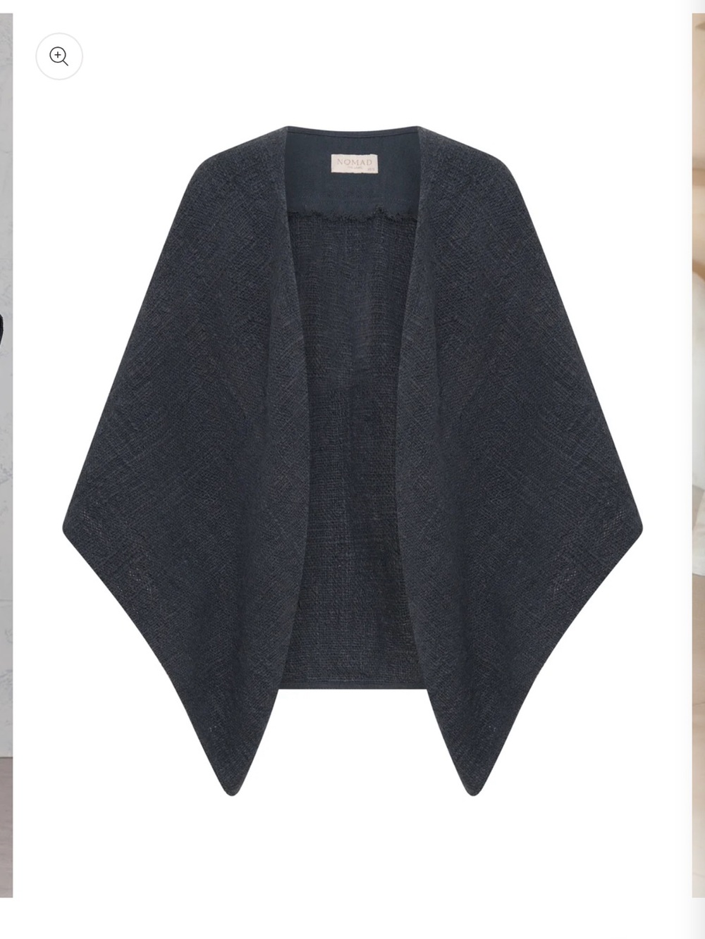 Nomad Charcoal Open-Front Cotton Shrug - Picture 4 of 8